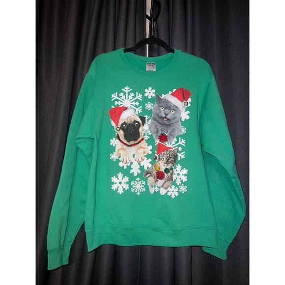 Ugly Christmas Sweater Sweatshirt Xmas Size Small Cat Dog - Picture 1 of 3